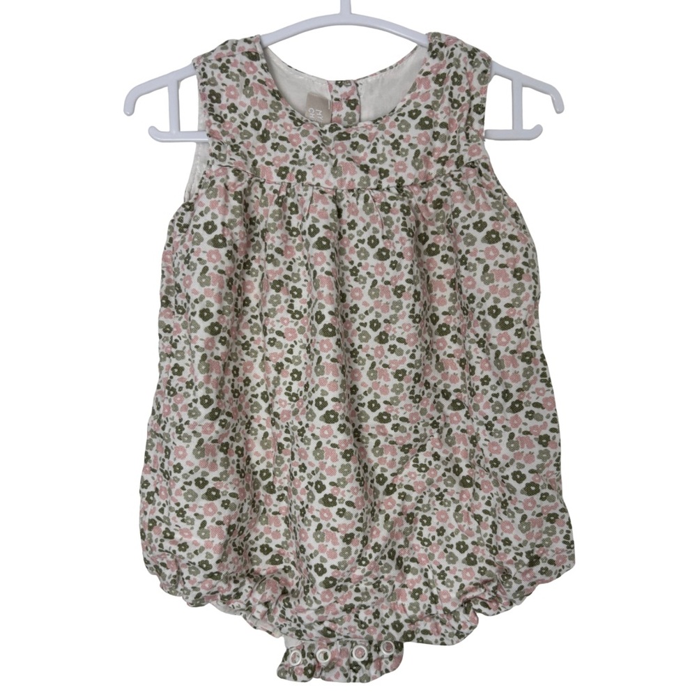 Chic Baby Ensemble with Pink and Green Floral Design size 6 months